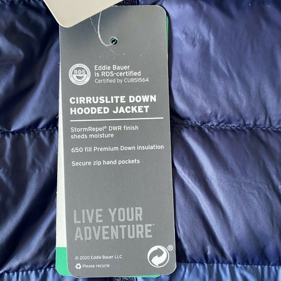 NEW!!! Eddie Bauer Men's Cirruslite Hooded 650 Fill Down Jacket - Picture 12 of 12